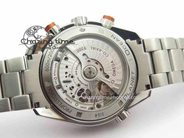 0423 Sophisticated Planet Ocean Master Chronometer Chrono SS OM 1:1 Best Edition Orange On SS Bracelet A 8156